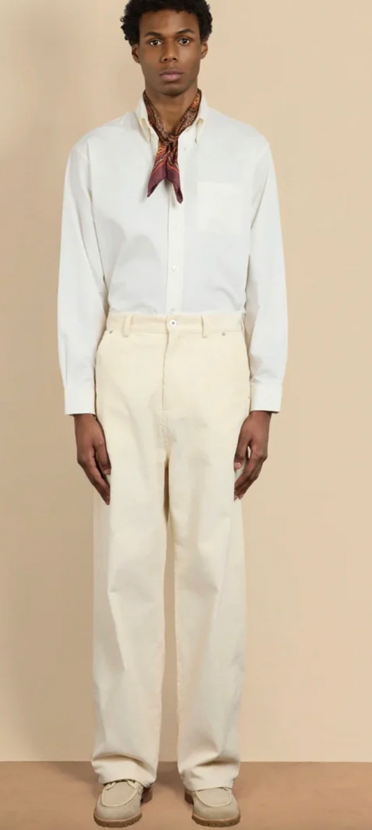 Le Pantalon Baggy Velours Ecru/Cream