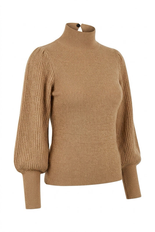 Genser m knapper i ryggen camel
