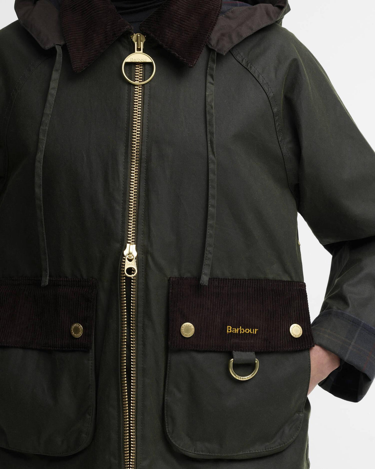 Barbour Carville vokset jakke Oliven
