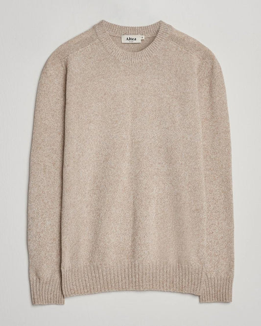 Altea Rocollo Ull/Kashmir genser med rund hals Beige melert - ZhosLaila
