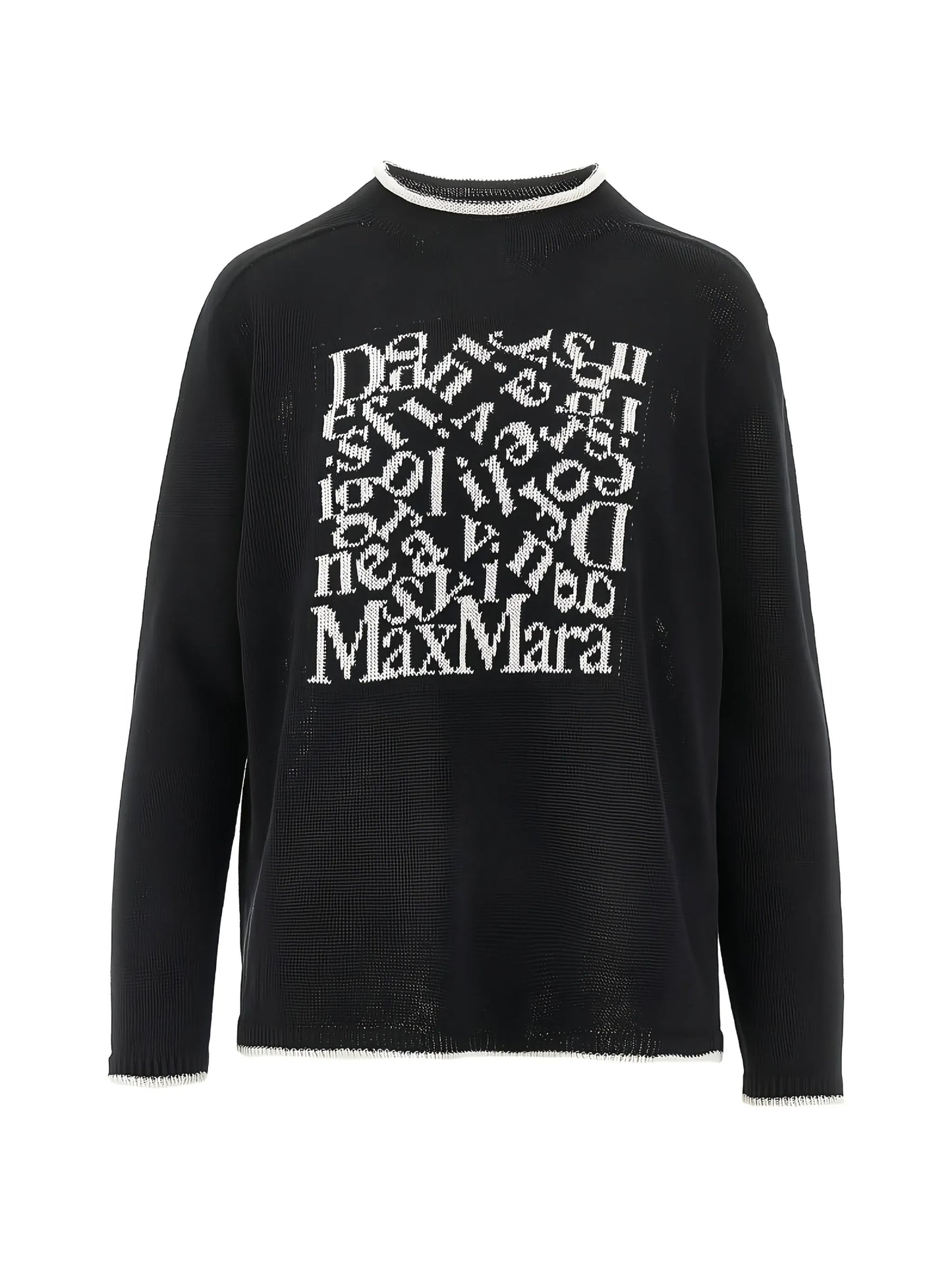 S Max Mara Smmattore genser med logo-intarsia Sort