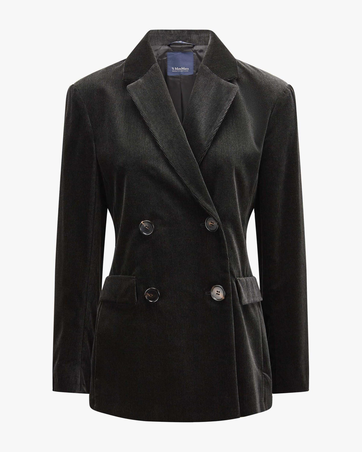 Max Mara Prisca dobbeltspent blazer i bomullsfløyel Gråbrun - ZhosLaila