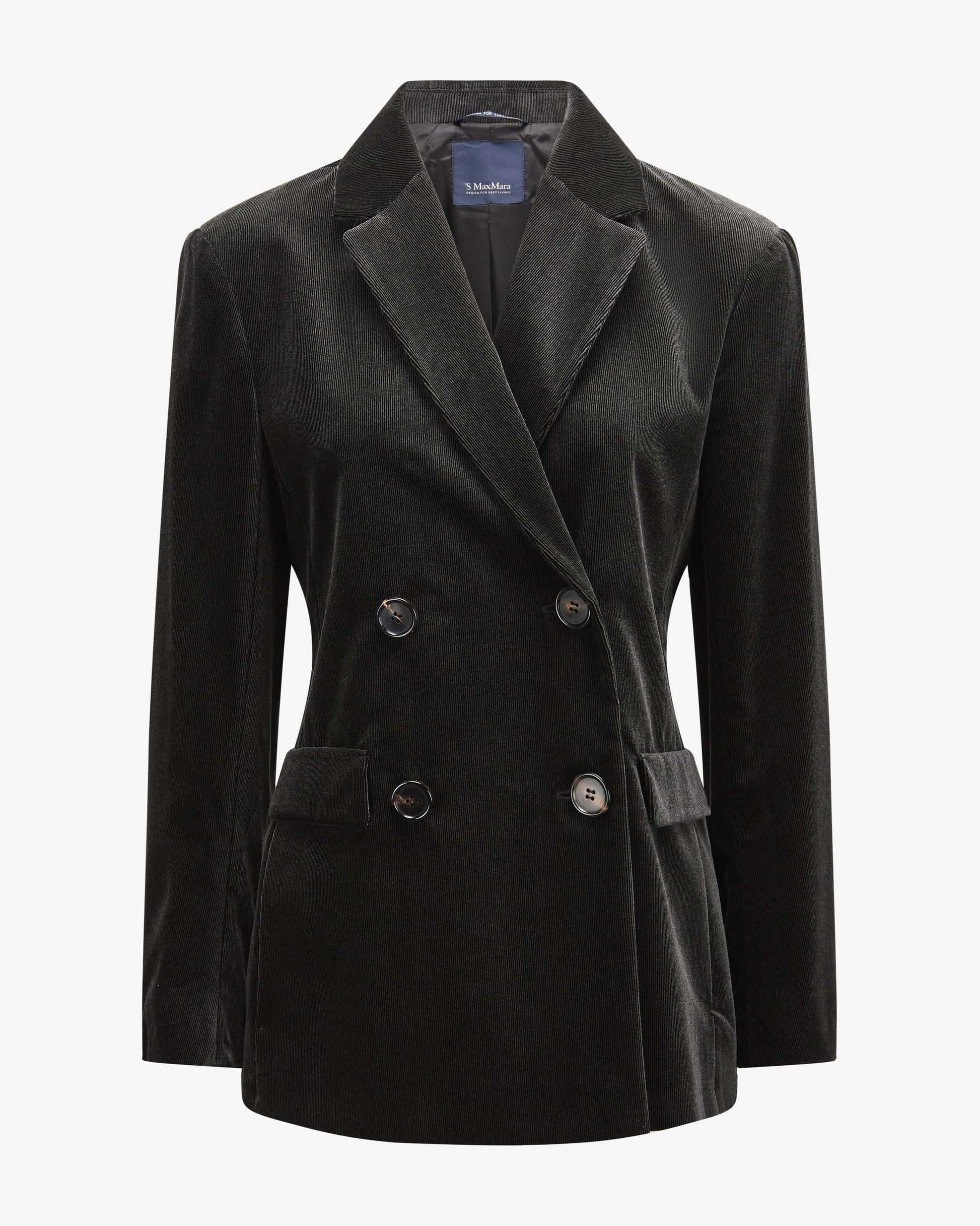 Max Mara Prisca dobbeltspent blazer i bomullsfløyel Gråbrun - ZhosLaila