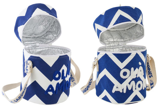 Lunch Bag Ola Amor Cotton Blå skrift