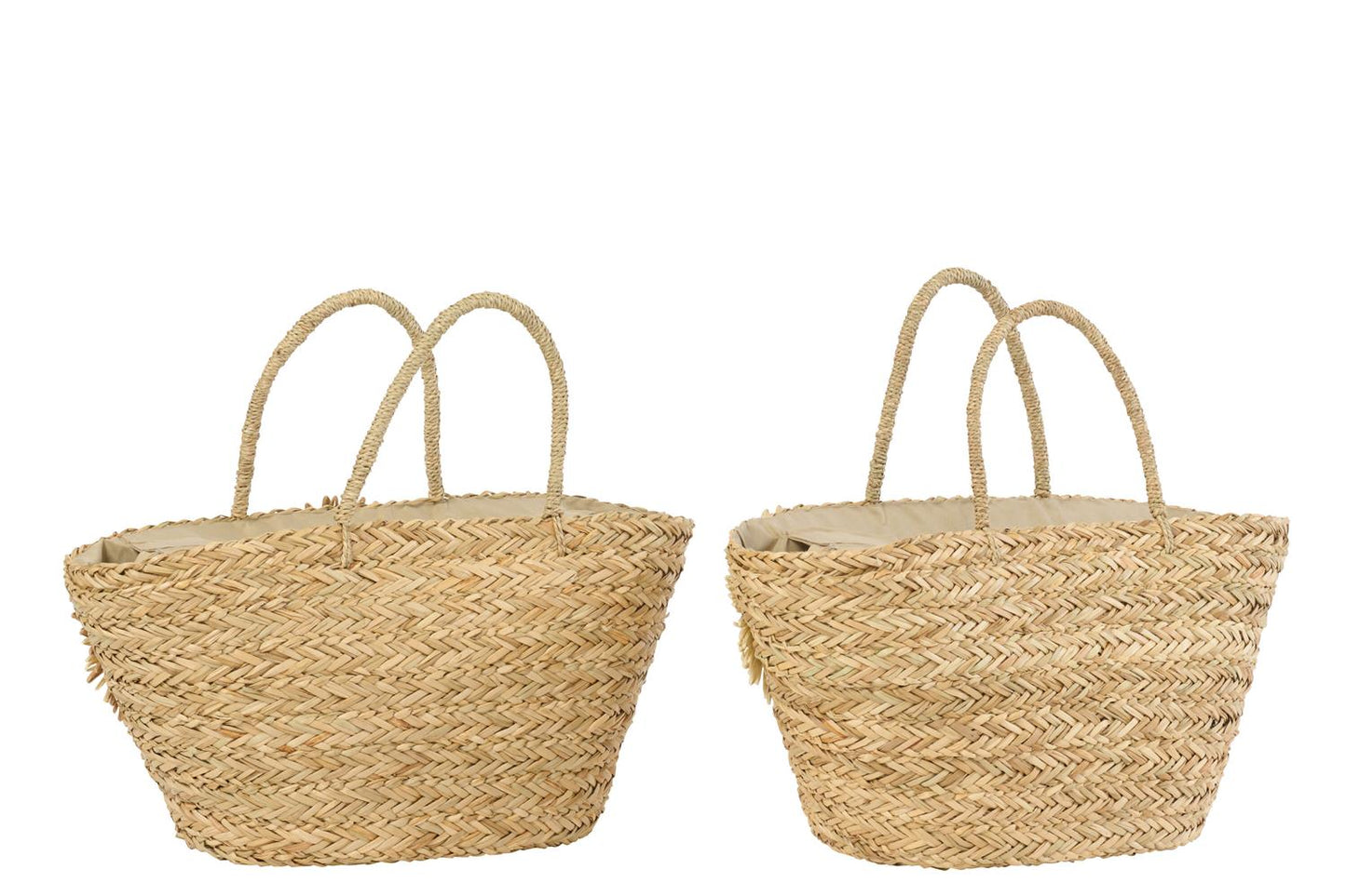 J-Line veske Sunflower Seagrass Natural grønne blomster