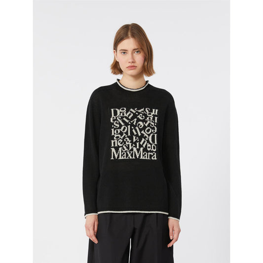 S Max Mara Smmattore genser med logo-intarsia Sort