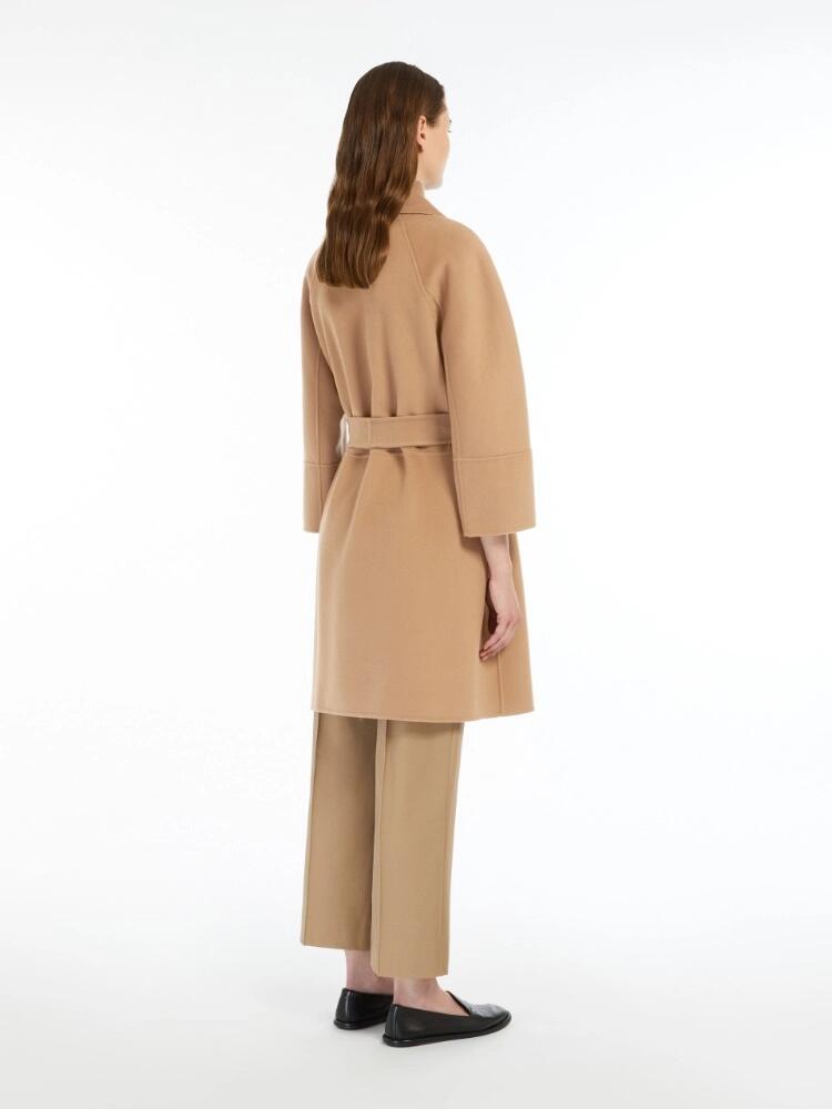 Max Mara Kort dobbeltsidig ullfrakk Arona Camel