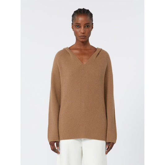 S Max Mara Falcone Ribbestrikket ullgenser Brun