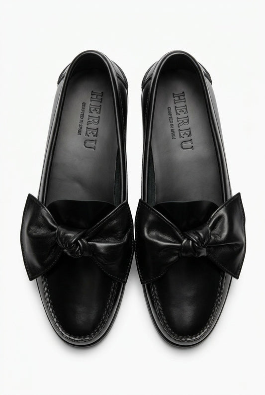 Hereu Corbati Slip-on Loafers med sløyfedetaljer Sorte