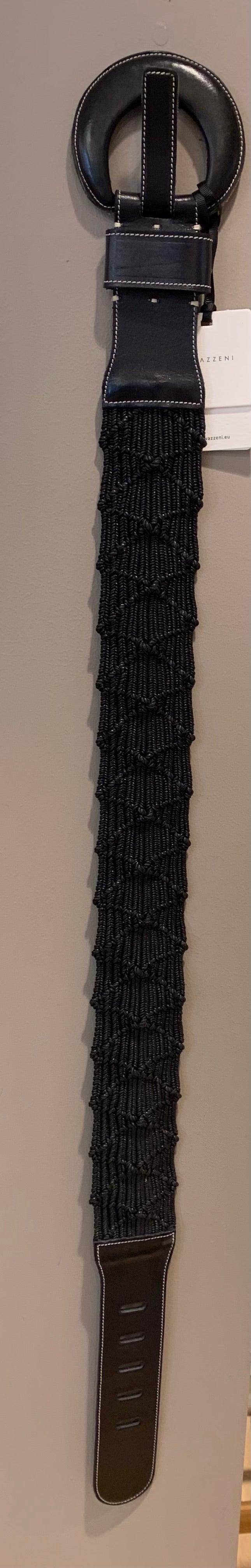 Naxos strikk med skinn sort