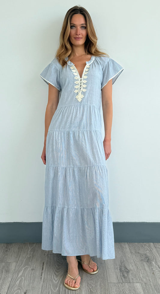 Rose & Rose Camelia kjole Blå striper