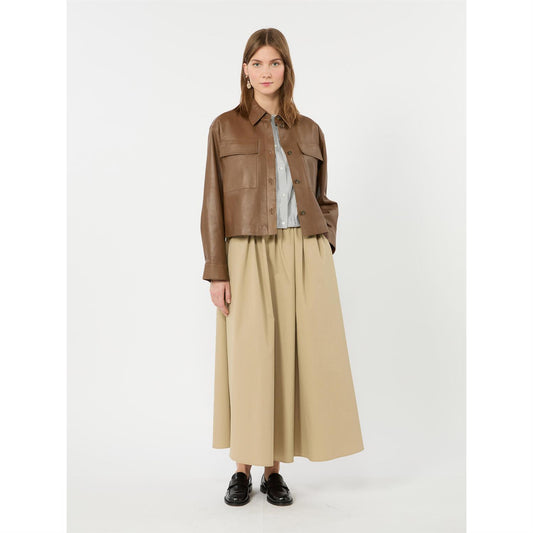 Max Mara Aguzze skjørt i bomullsgabardin Beige