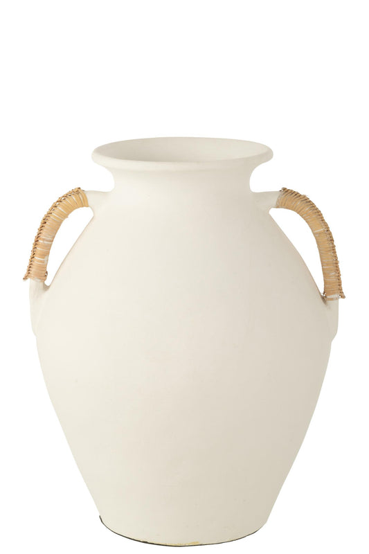 J-Line Vase Leo Terracotta Hvit H:43cm