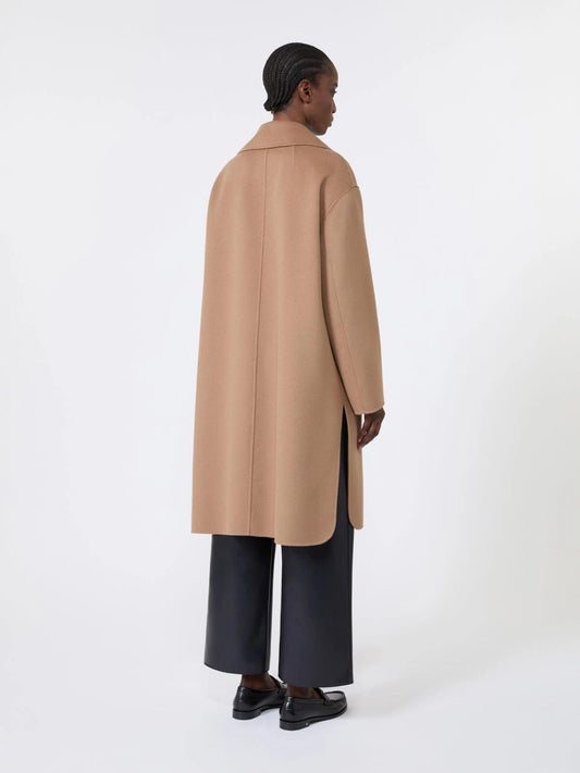 Max Mara Magnolia Dobbeltspent midikåpe i ull Kamel