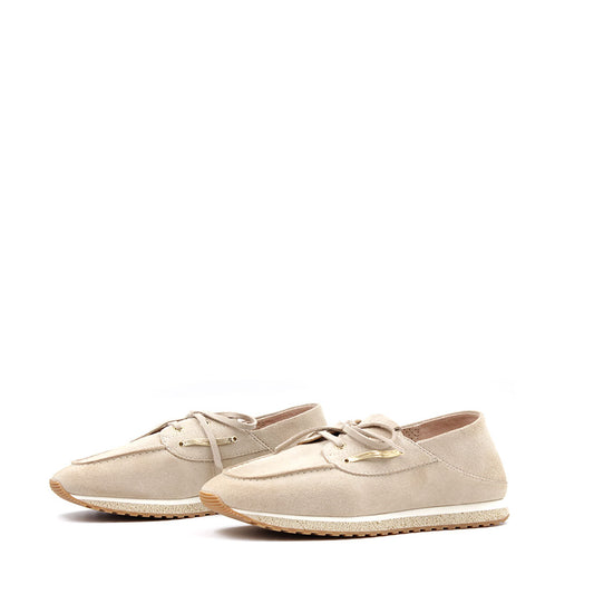 Båt-sko i semsket skinn