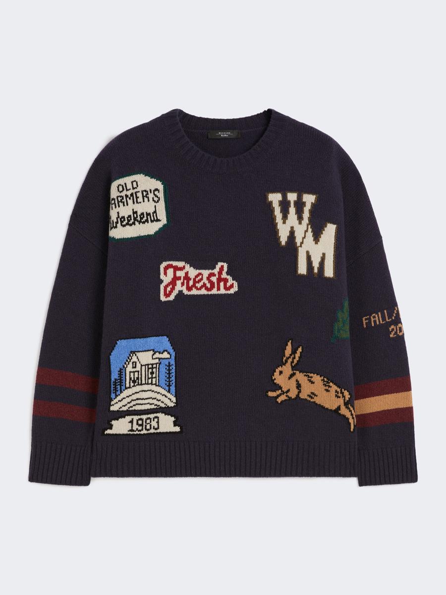 Max Mara  Pavidi Oversized ullstrikket genser Blå