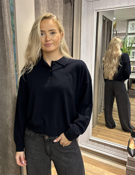 Allude klassisk genser med krage Mørkeblå - ZhosLaila