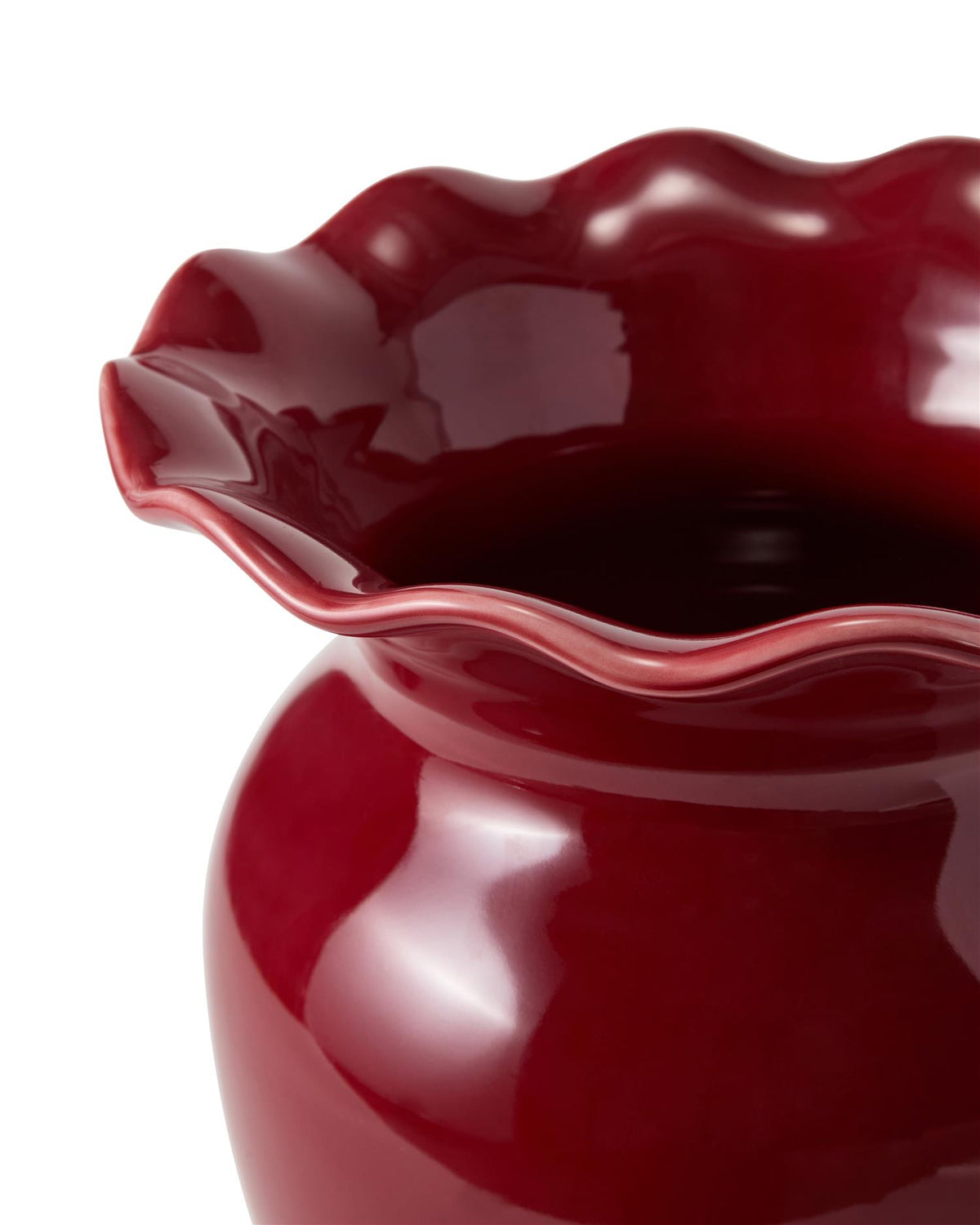 Lexington Home Bølget vase i steingods Rød H:25cm