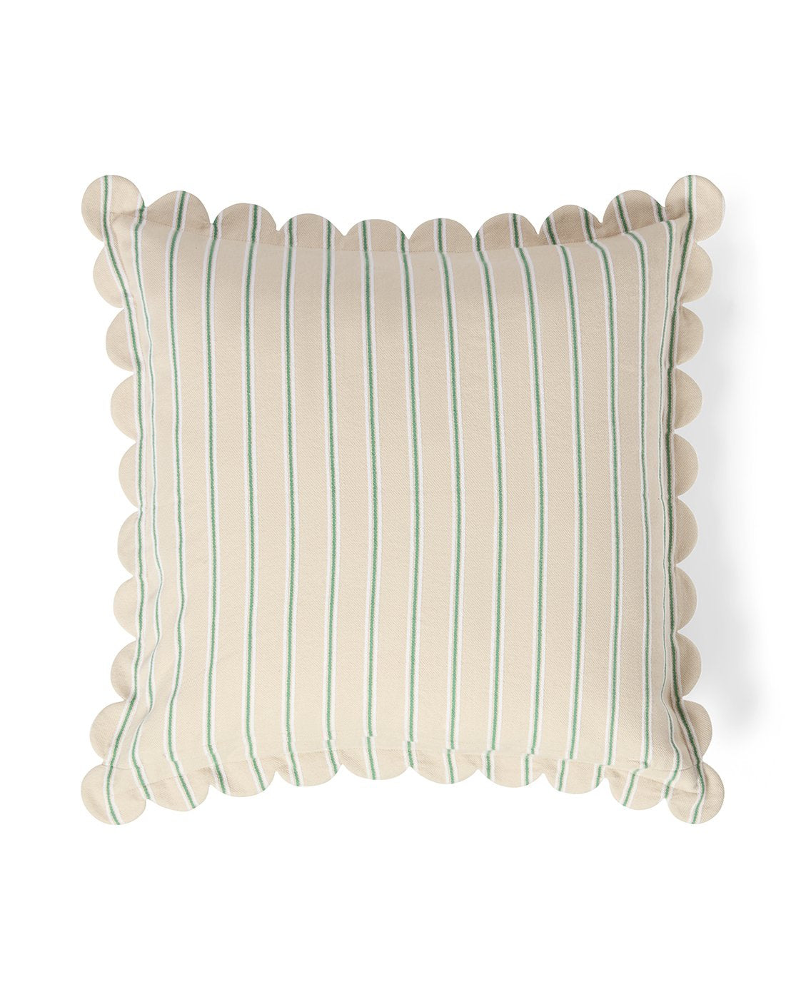 Lexington Home Stripet putetrekk i organisk bomull med muslingkant 50x50cm