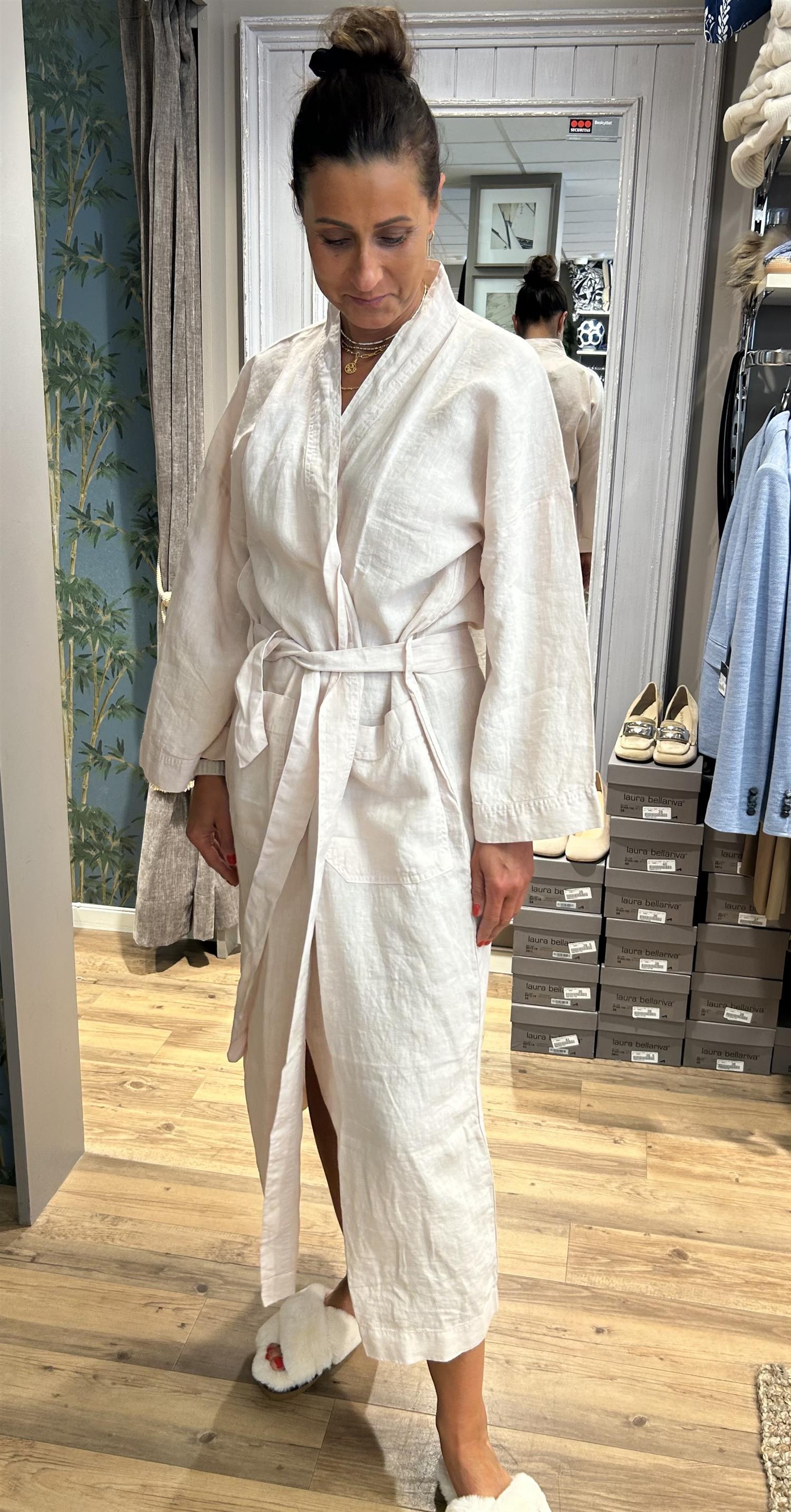Aiayu morgenkåpe Kimono lin Lys Rosa - ZhosLaila