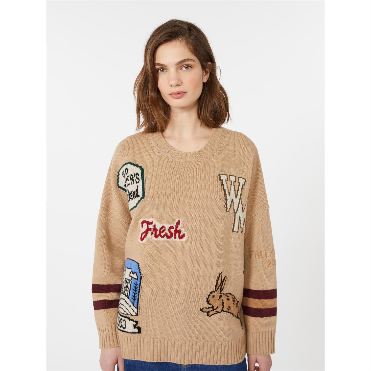Pavidi Oversized genser i ullstrikket materiale - ZhosLaila