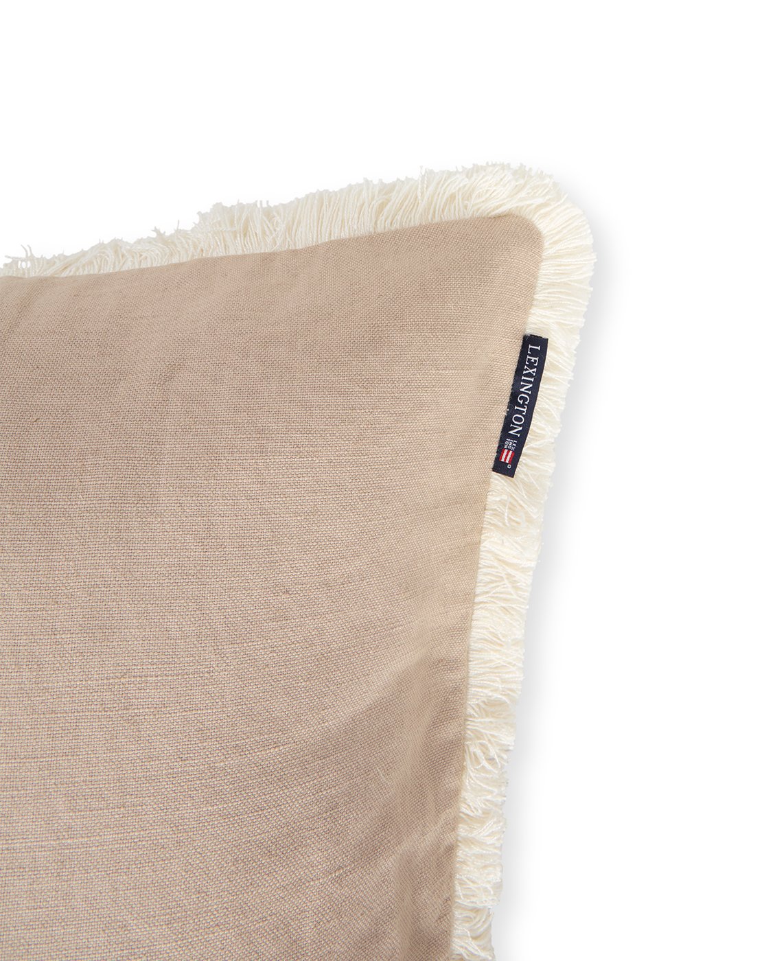 Lexington Home Putetrekk i linblanding med frynser Beige 50x50cm