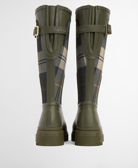Barbour Dena Wellington-støvler Olivengrønn/Gammel tartan