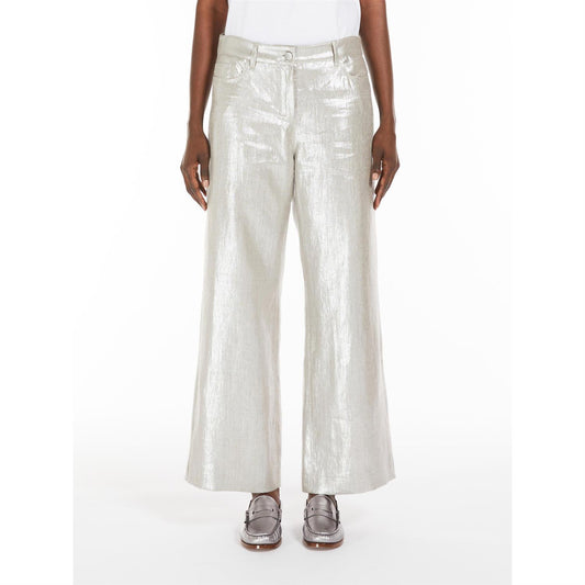 S Max Mara Malika 5-lommers linbukse Sølv