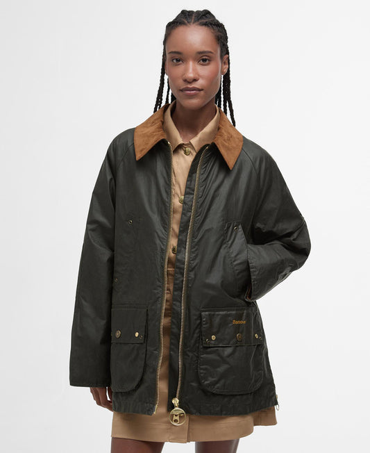 Barbour Raelynn vokset jakke Oliven