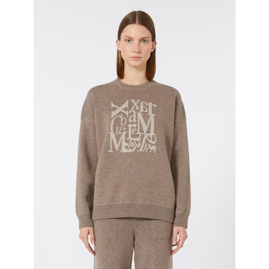 S Max Mara Smmflipper Genser i ull og kasjmir med rund hals Brun