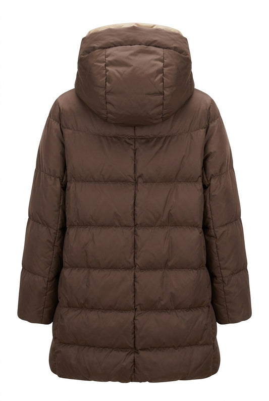 Herno Woven Half Coat Mørkebrun