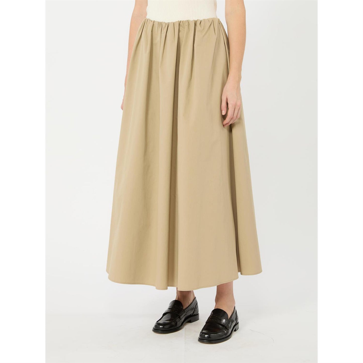 Max Mara Aguzze skjørt i bomullsgabardin Beige