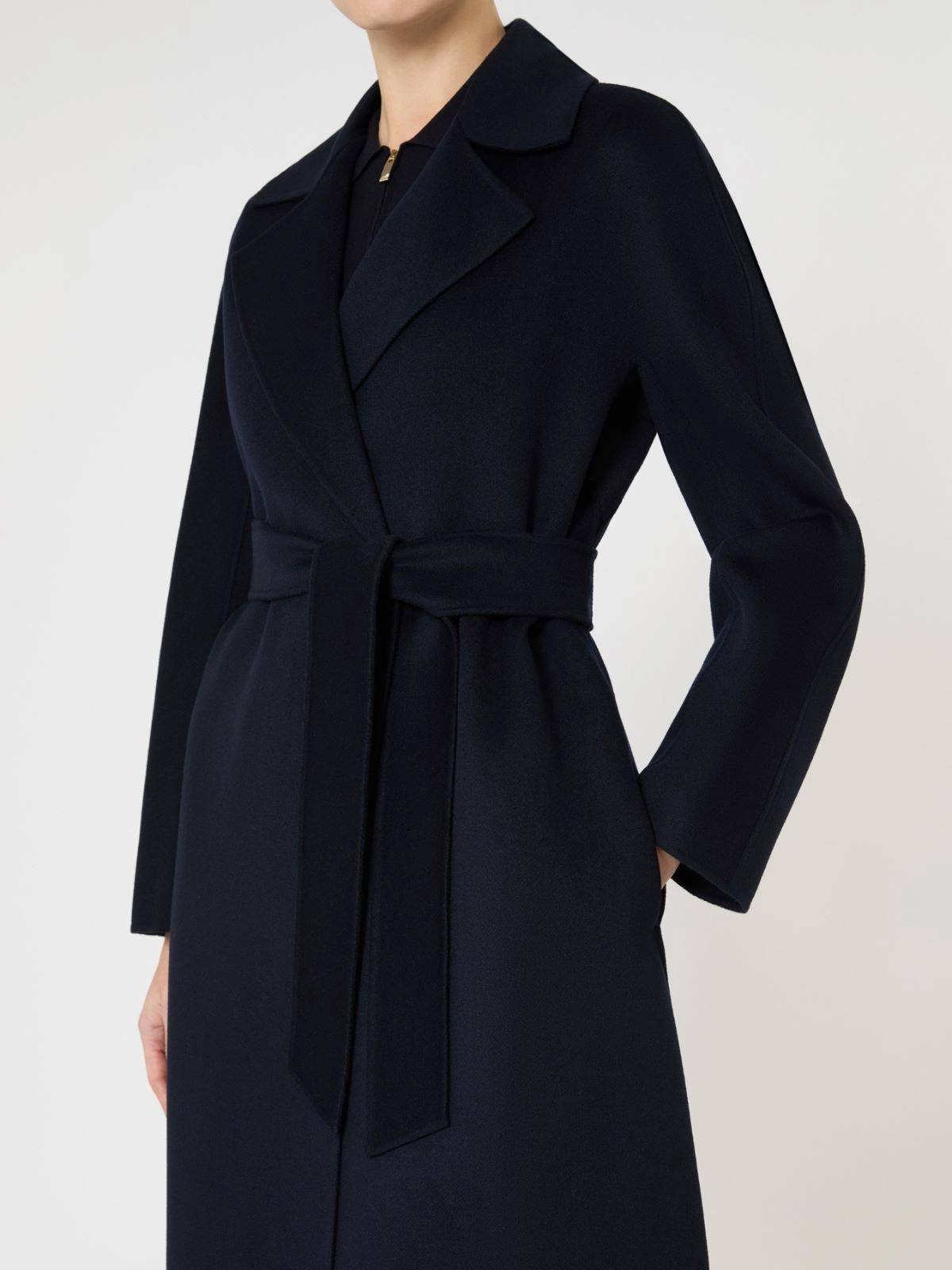 Max Mara Mstcles Lang kåpe i ull, kashmir og silke Marineblå