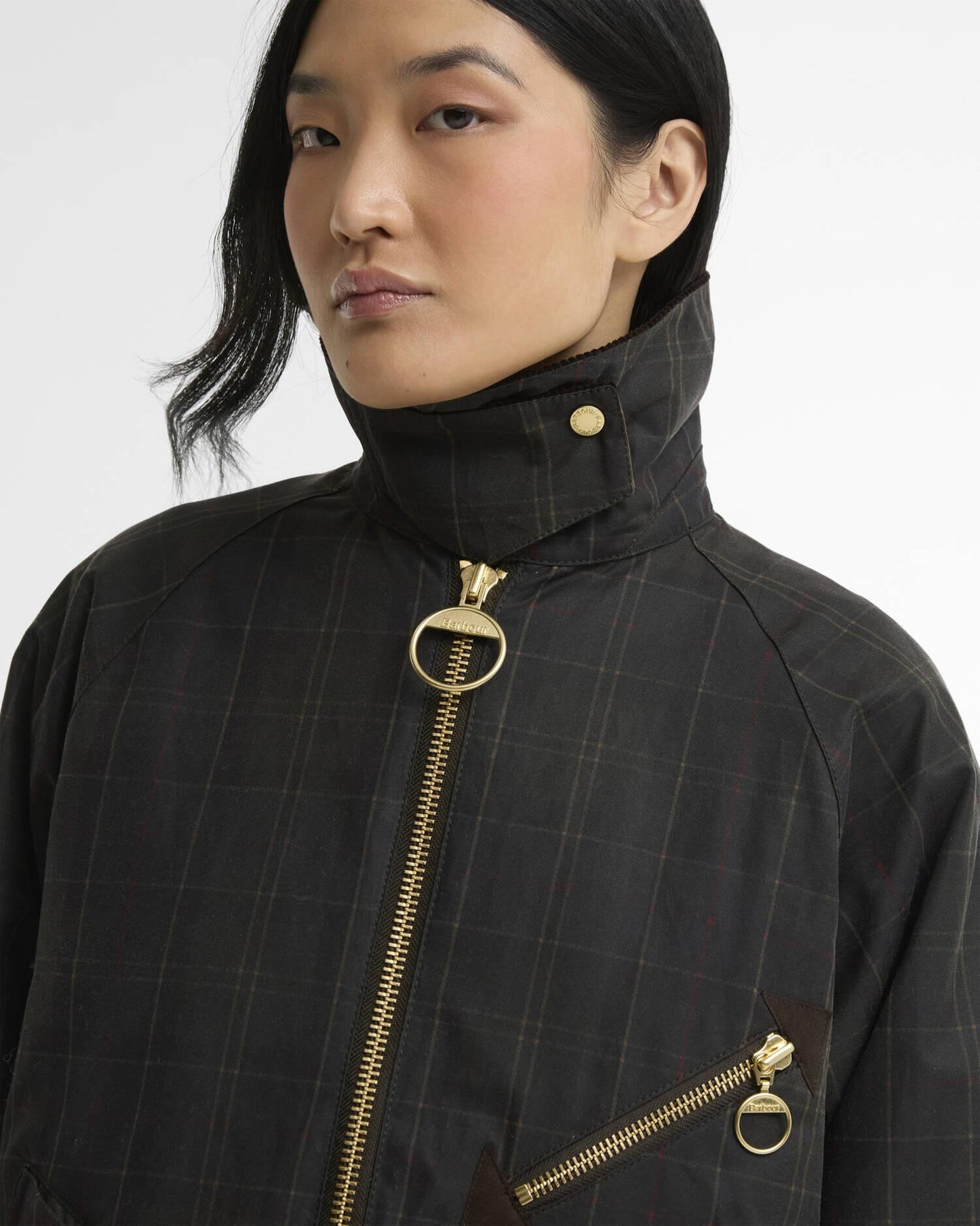 Barbour Arlene rutete vokset jakke