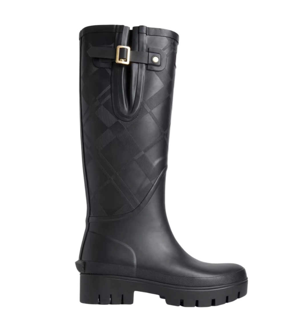 Barbour Leighton Tartan Wellingtons Sorte