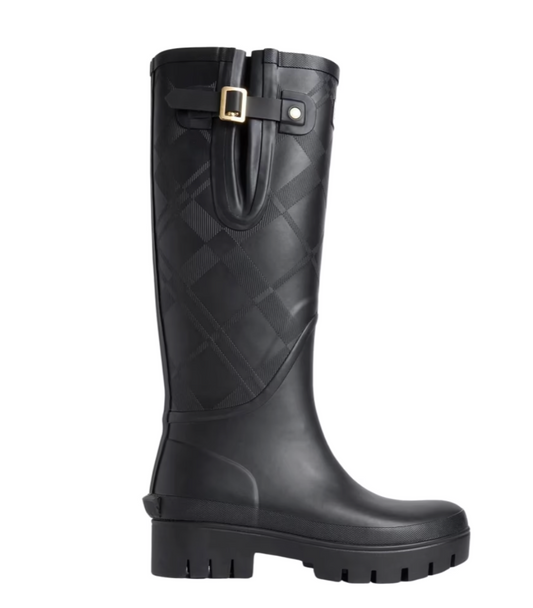 Barbour Leighton Tartan Wellingtons Sorte
