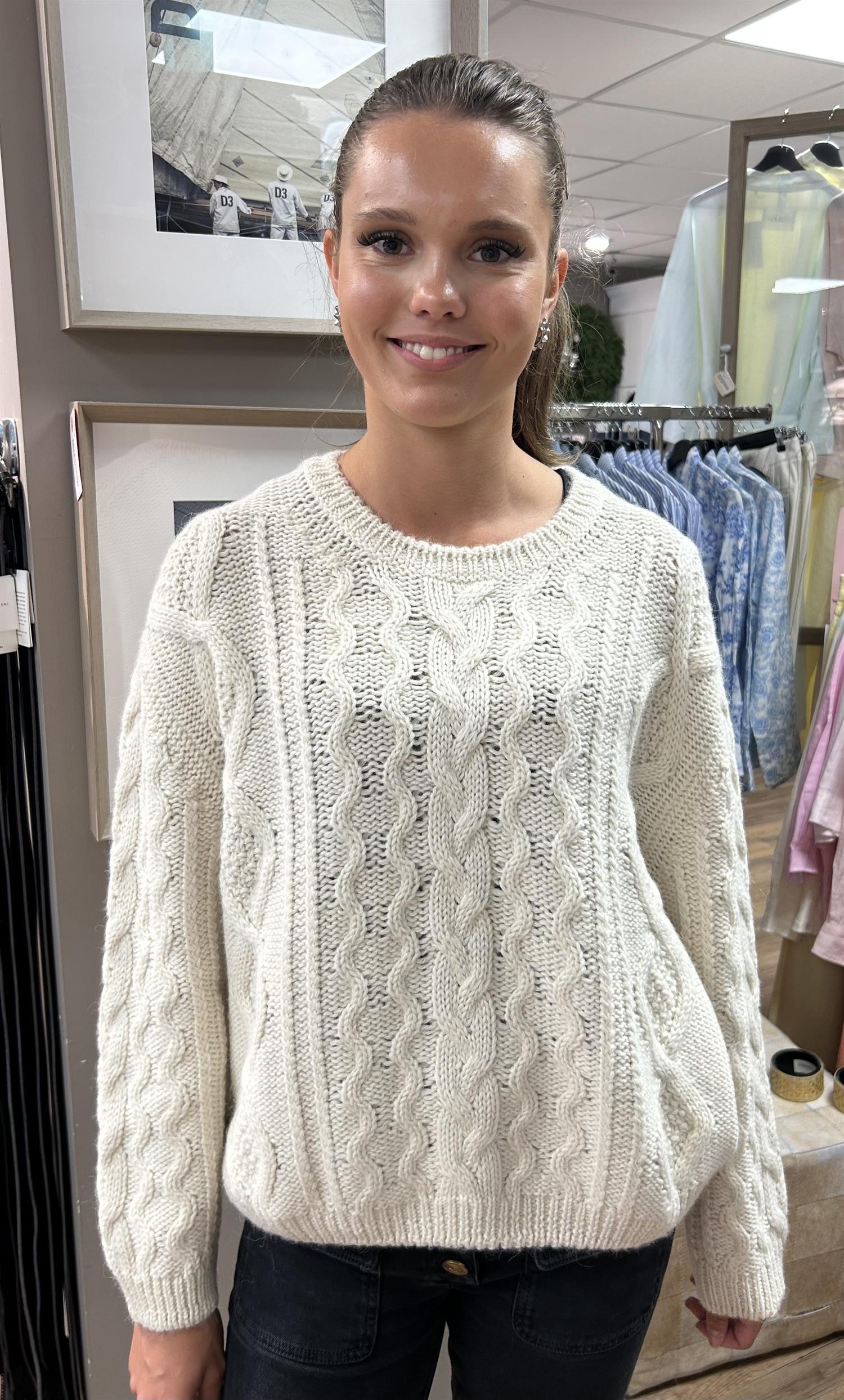 Gran Sasso Girocollo strikket genser Off-White - ZhosLaila