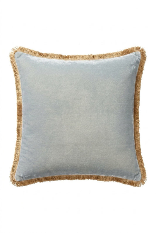 Lyse blå m/beige fringe