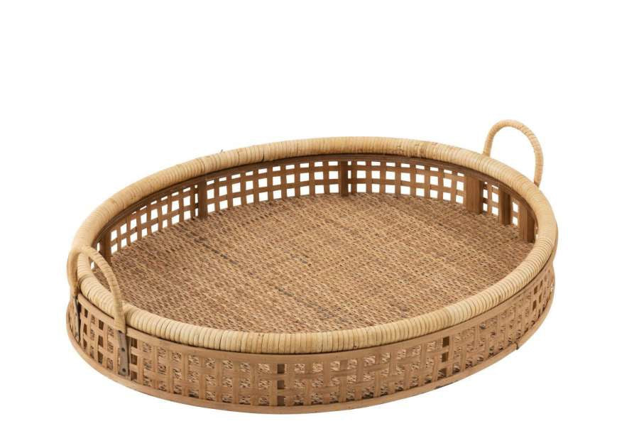 J-Line Serveringsbrett i rotting/bambus Natur Ø:65cm