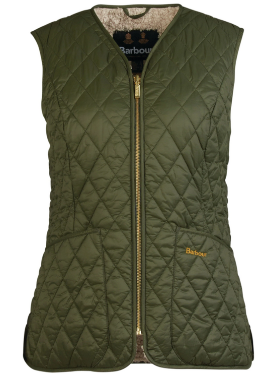 Barbour Markenfil liner vest Oliven-Naturlig - ZhosLaila