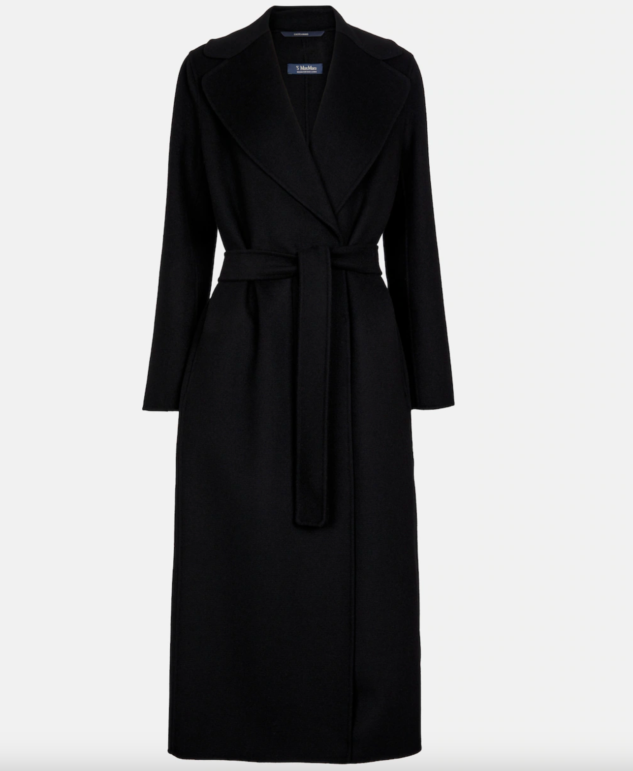 Max Mara Paola Kåpe i ull og kasjmir med belte Sort