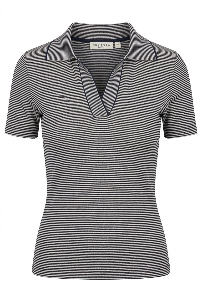 Pique t-shirt striper Navy