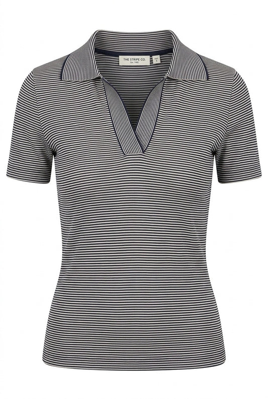 Pique t-shirt striper Navy