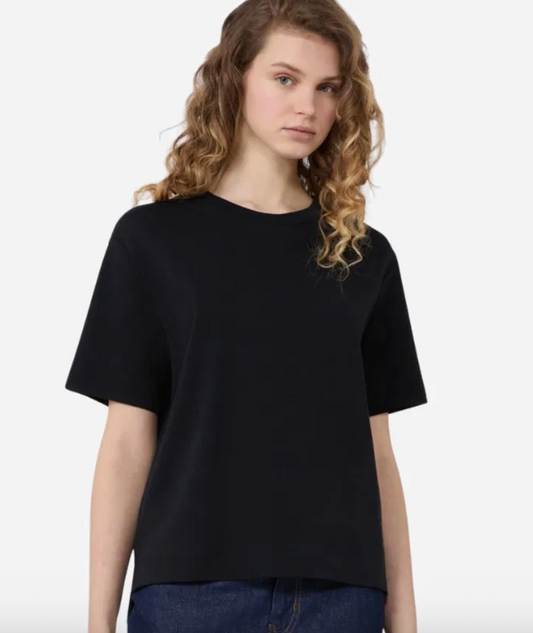 Max Mara Bomullsjersey T-shirt i firkantet design Sort