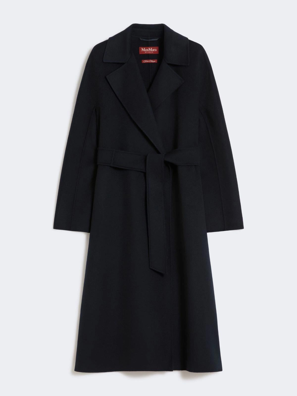 Max Mara Mstcles Lang kåpe i ull, kashmir og silke Marineblå