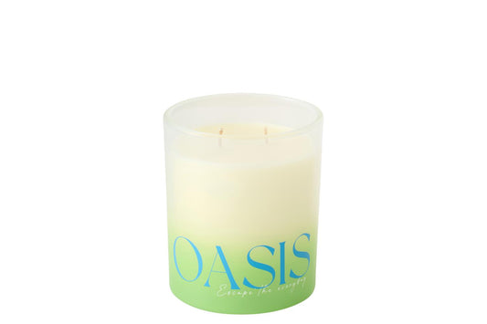 Scented Candle Oasis Wax Blue/Green Large