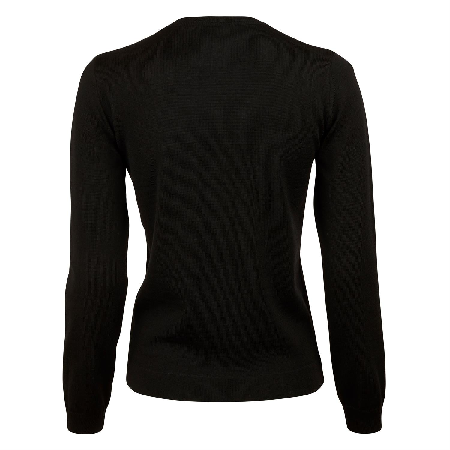 Signe Black Merino Crew Neck - ZhosLaila