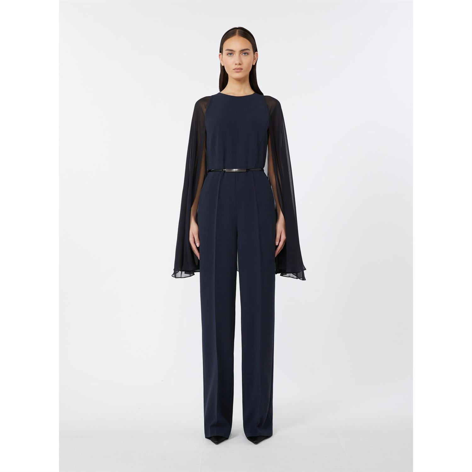 S Max Mara Vertice Cady-jumpsuit med kappe - ZhosLaila