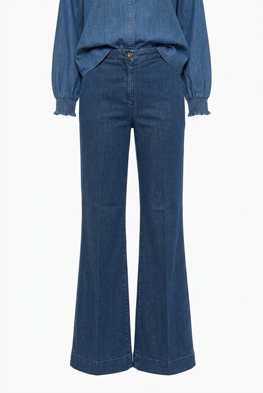 Shaft Flare Denim silk stretch