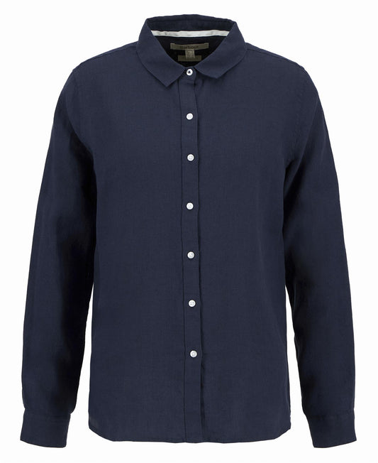 Marine skjorte mørkeblå lin